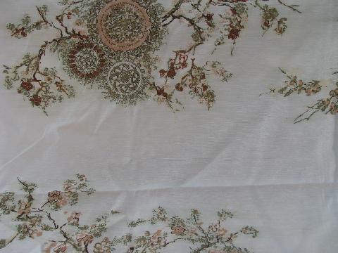 photo of vintage print cotton & rayon barkcloth fabric remnants, many florals & roses, large lot #7