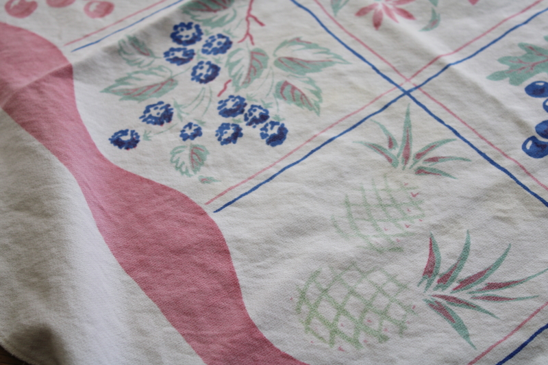 photo of vintage print cotton tablecloths lot, shabby faded flowers, floral cutter fabric for crafts sewing #8