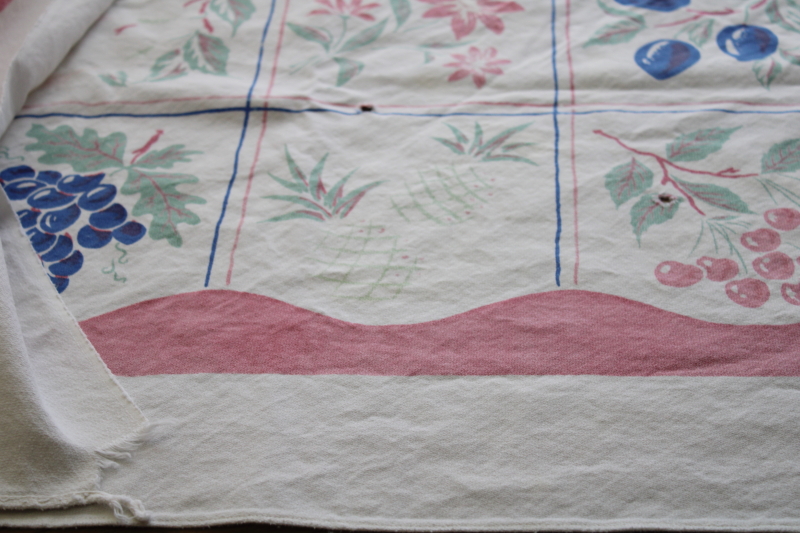 photo of vintage print cotton tablecloths lot, shabby faded flowers, floral cutter fabric for crafts sewing #9