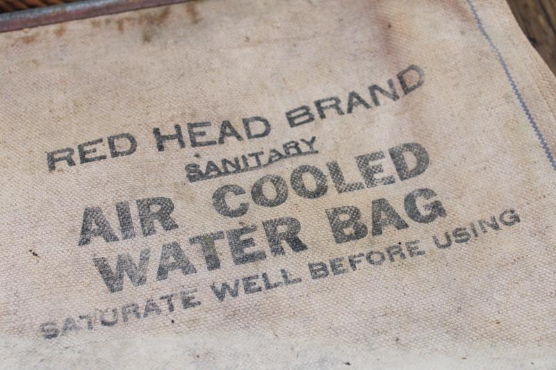 photo of vintage printed canvas Red Head Brand Air Cooled Sanitary Water Bag #2