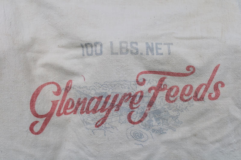 photo of vintage printed cotton feed sack Chick Starter, New Holstein Wisconsin Glenayre Feeds #3