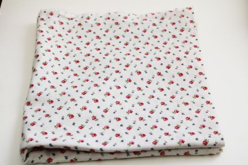 photo of vintage printed cotton feed sack fabric, tiny flowers pink sprig floral #4