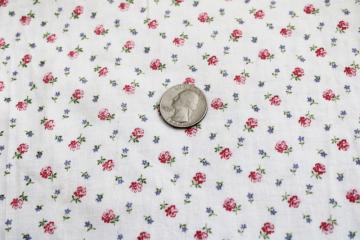 catalog photo of vintage printed cotton feed sack fabric, tiny flowers pink sprig floral