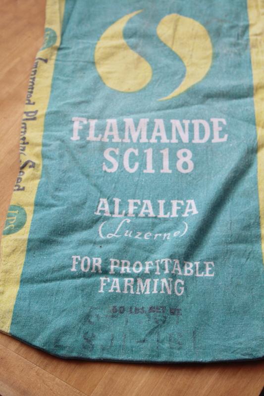 photo of vintage printed cotton feedsack, farm seed bag Alfalfa for Profitable Farming #3