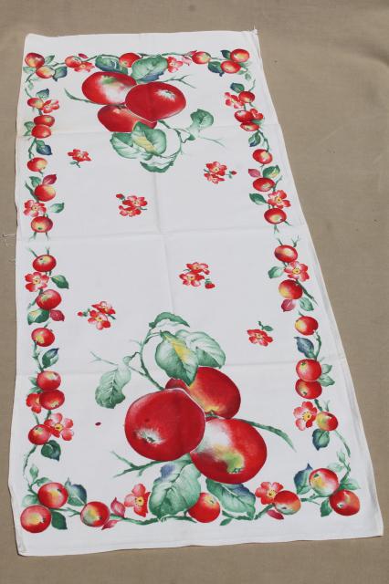 photo of vintage printed cotton kitchen linens, lot cute print dishtowels, tea towels #13