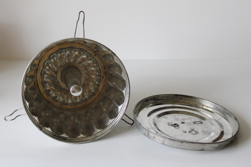 photo of vintage pudding mold, old world Christmas steamed plum pudding mold made in West Germany #3