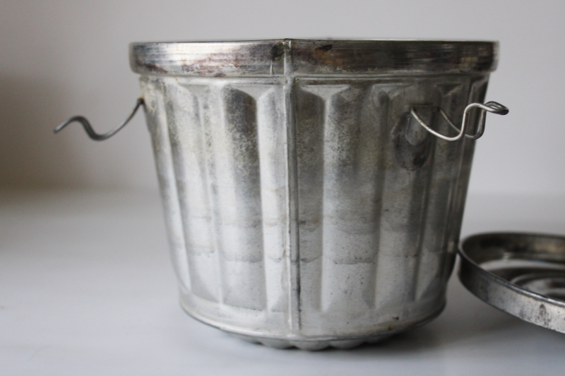 photo of vintage pudding mold, old world Christmas steamed plum pudding mold made in West Germany #7