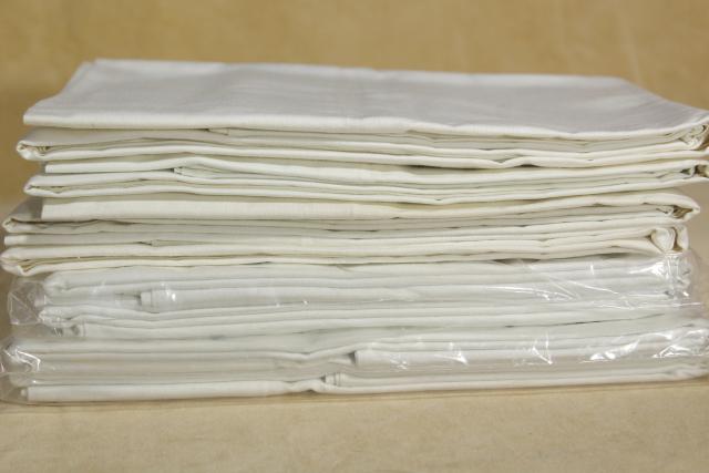 photo of vintage pure cotton pillowcases, plain white bed linens bedding in original package #2