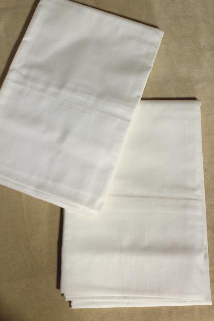 photo of vintage pure cotton pillowcases, plain white bed linens bedding in original package #5