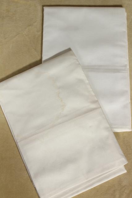 photo of vintage pure cotton pillowcases, plain white bed linens bedding in original package #6