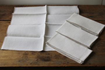 catalog photo of vintage pure linen double damask napkins set of 4, pale ivory linen damask 