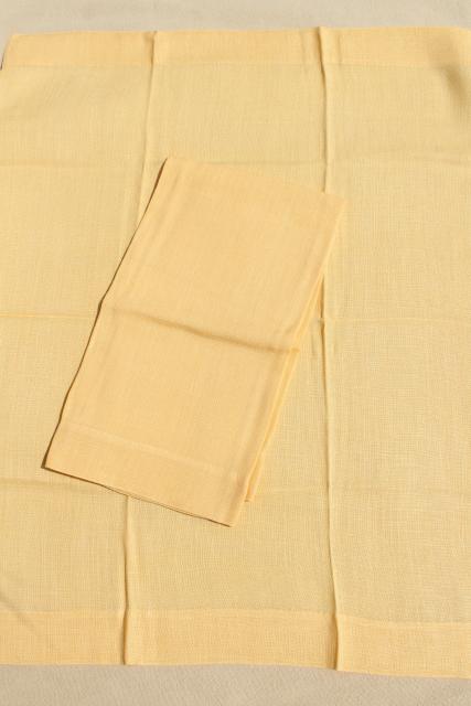 photo of vintage pure linen fabric guest towels w/ hemstitching, tatted lace, crochet edging  #7