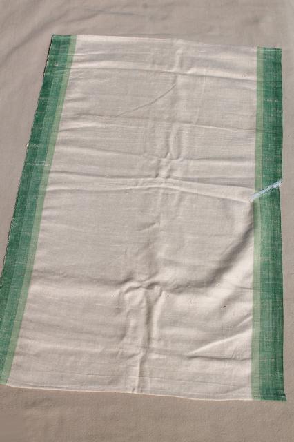 photo of vintage pure linen kitchen towel fabric, unused table runners & dish towels lot #4