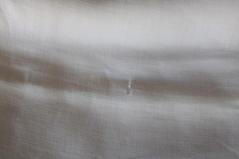 photo of vintage pure linen pillowcases w/ whitework embroidery, french fleur de lis #5