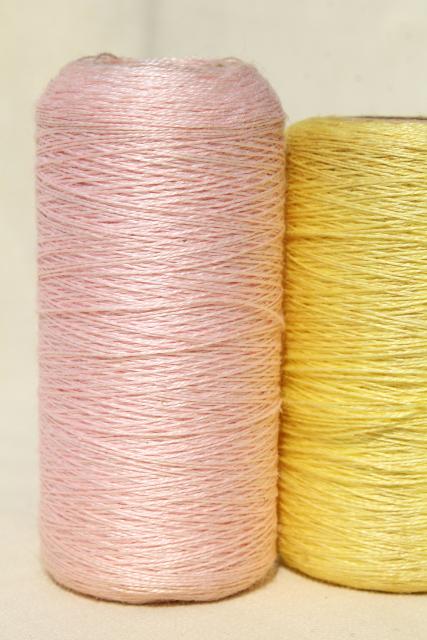 photo of vintage pure linen thread for sewing, lace making or embroidery, pale pastel colors #12