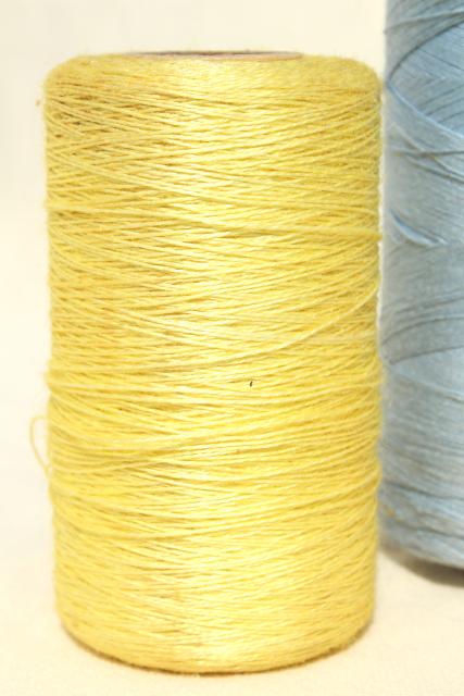 photo of vintage pure linen thread for sewing, lace making or embroidery, pale pastel colors #16