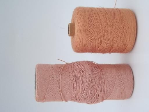 photo of vintage pure linen yarn, weaving or embroidery thread cone spools lot #8