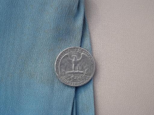 photo of vintage pure silk fabric lot, matte finish silk in soft muted colors #7