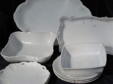 catalog photo of vintage pure white blank china plates & bowls lot, for hand-painting