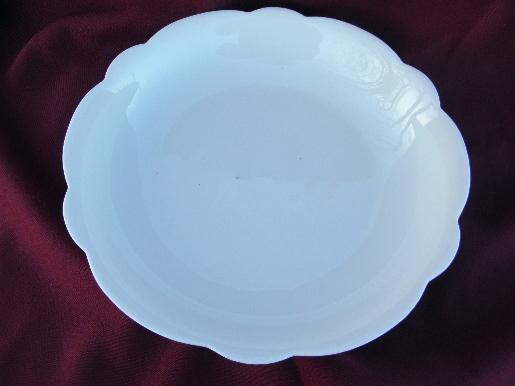 photo of vintage pure white porcelain casserole or pastry dish, old France mark #2