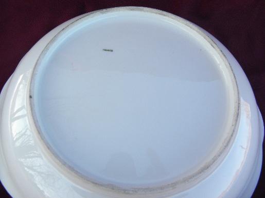 photo of vintage pure white porcelain casserole or pastry dish, old France mark #3