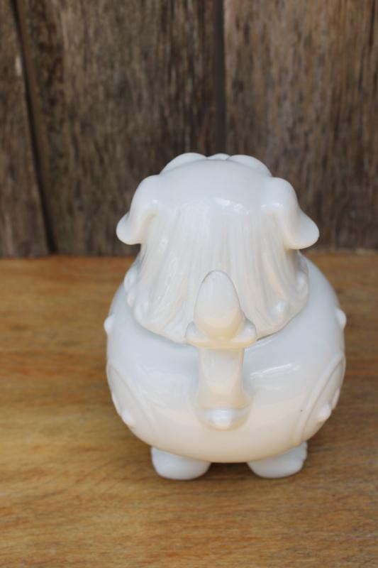 photo of vintage pure white porcelain covered jar figural foo dog little lion fu  #7