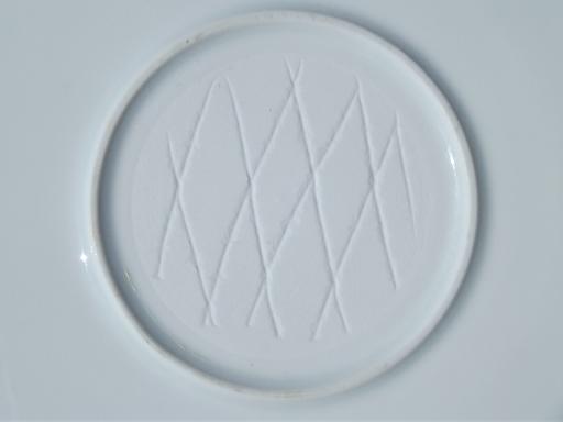 photo of vintage pure white porcelain serving platter, round fluted cake plate #6