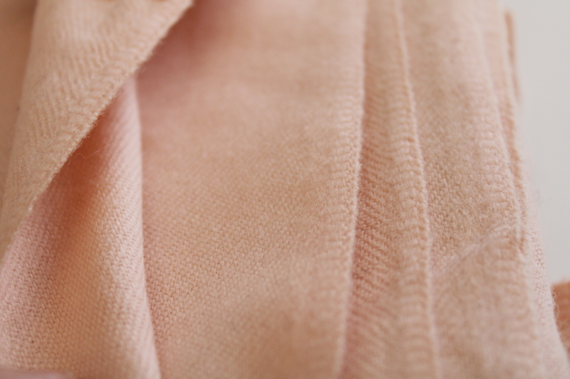 photo of vintage pure wool fabric pale blush pink, craft material for dolls, rugs etc #5