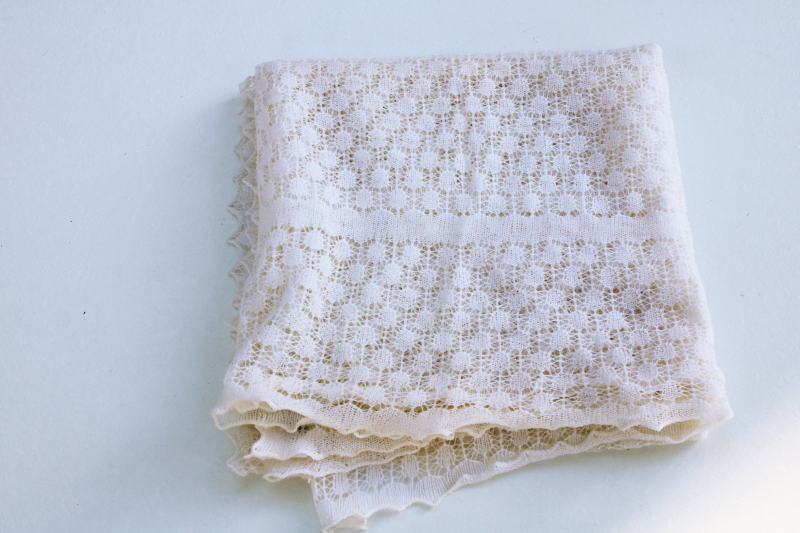 photo of vintage pure wool knitted lace scarf or shawl, fine light cobweb pattern lacy wrap #4