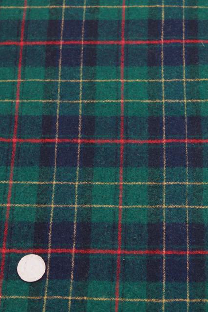 photo of vintage pure wool tartan plaid fabric, imported Scots or Irish clan tartan material #1