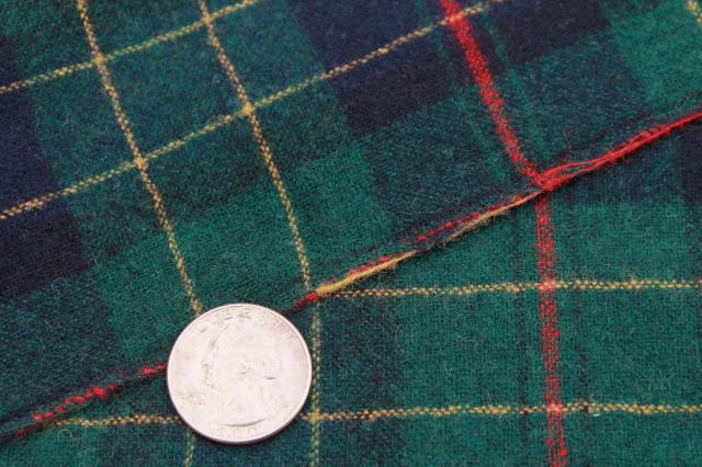 photo of vintage pure wool tartan plaid fabric, imported Scots or Irish clan tartan material #3