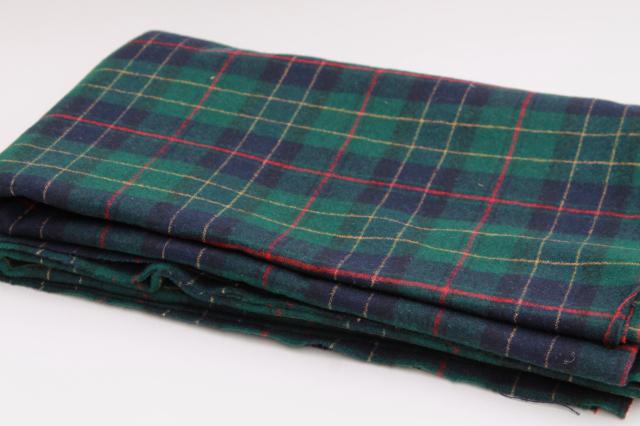 photo of vintage pure wool tartan plaid fabric, imported Scots or Irish clan tartan material #4