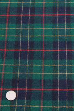 catalog photo of vintage pure wool tartan plaid fabric, imported Scots or Irish clan tartan material