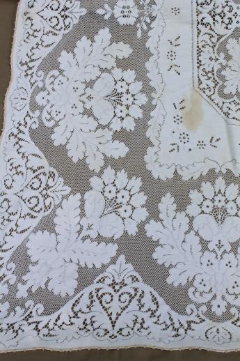 photo of vintage quaker lace type cotton tablecloth lot, shabby tablecloths or cutters #2