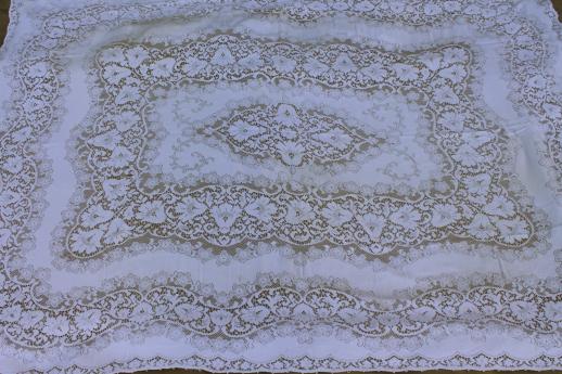photo of vintage quaker lace type cotton tablecloth lot, shabby tablecloths or cutters #3