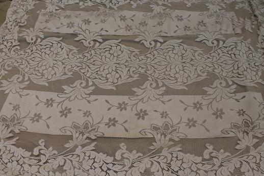 photo of vintage quaker lace type cotton tablecloth lot, shabby tablecloths or cutters #8