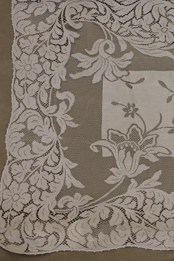photo of vintage quaker lace type cotton tablecloth lot, shabby tablecloths or cutters #9