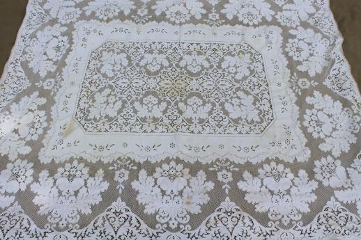 photo of vintage quaker lace type cotton tablecloth lot, shabby tablecloths or cutters #10