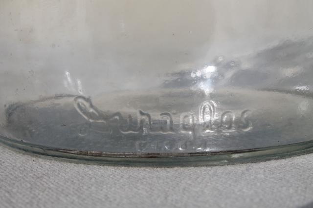 photo of vintage quart glass fruit jar w/ old zinc lid, Ball embossed glass insert #9