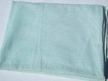 catalog photo of vintage quilt backing fabric, old pale green cotton feed sack bed sheet