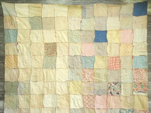 photo of vintage quilt top, hand-stitched crazy quilt patchwork in cotton print fabric #10