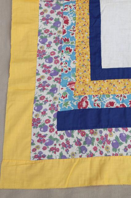 photo of vintage quilt top patchwork applique for baby boy, farmer Sam hat & overalls #4