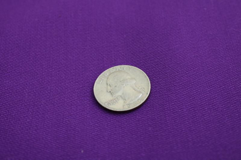photo of vintage quilting fabric, heavy cotton broadcloth royal purple solid color #3