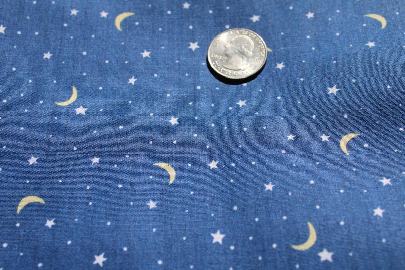 photo of vintage quilting weight cotton fabric, starry night sky print Springs Industries #1