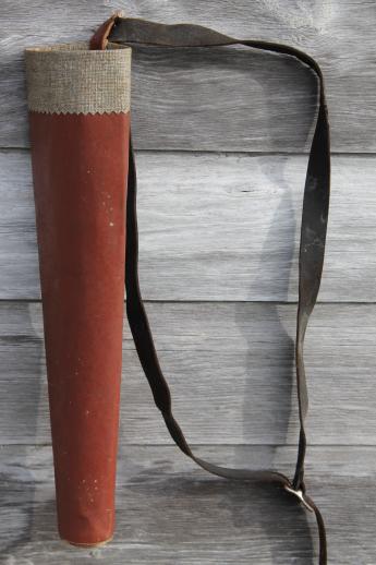 photo of vintage quiver of arrows, old archery equipment assorted Easton arrows, cabin  decor #4