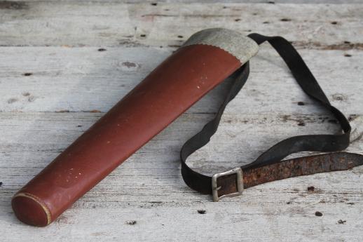 photo of vintage quiver of arrows, old archery equipment assorted Easton arrows, cabin  decor #6