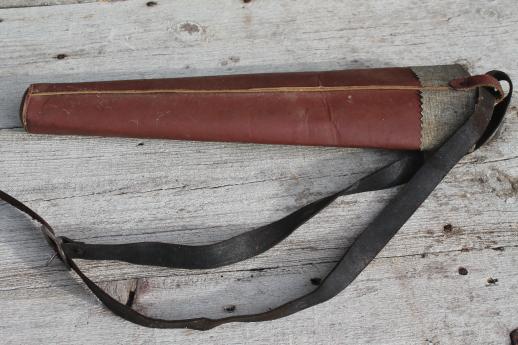 photo of vintage quiver of arrows, old archery equipment assorted Easton arrows, cabin  decor #9