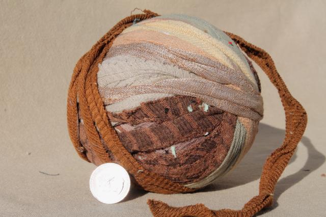 photo of vintage rag balls made from old & antique fabric, grubby primitive country decor #5