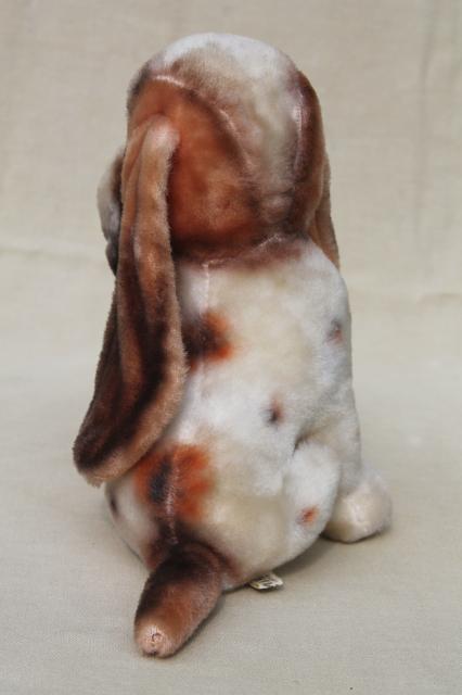 photo of vintage rayon mohair plush stuffed animal toy Basset hound dog w/ long floppy ears #4