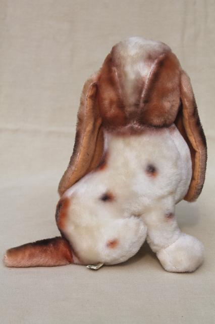 photo of vintage rayon mohair plush stuffed animal toy Basset hound dog w/ long floppy ears #5